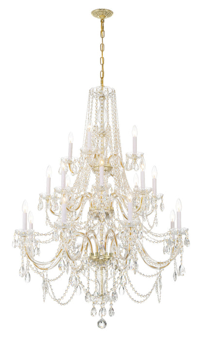 Crystorama Traditional Crystal 20 Light Polished Brass Chandelier 1157-PB-CL-MWP