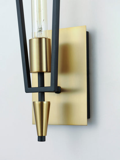 Maxim Wings 1-Light Wall Sconce in Black / Satin Brass 11651BKSBR