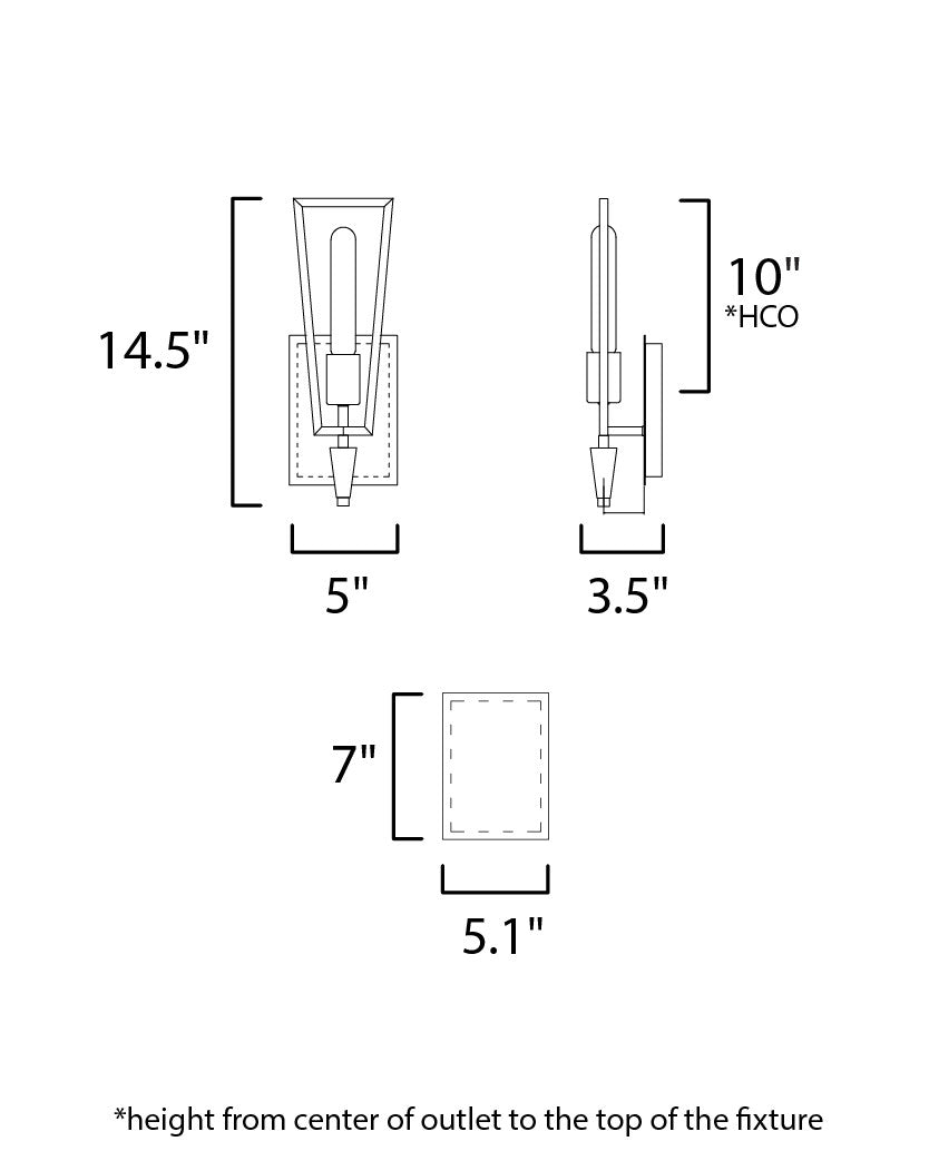 Maxim Wings 1-Light Wall Sconce in Black / Satin Brass 11651BKSBR