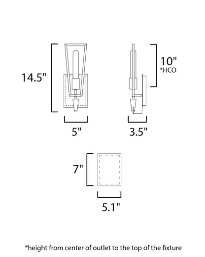 Maxim Wings 1-Light Wall Sconce in Black / Satin Brass 11651BKSBR