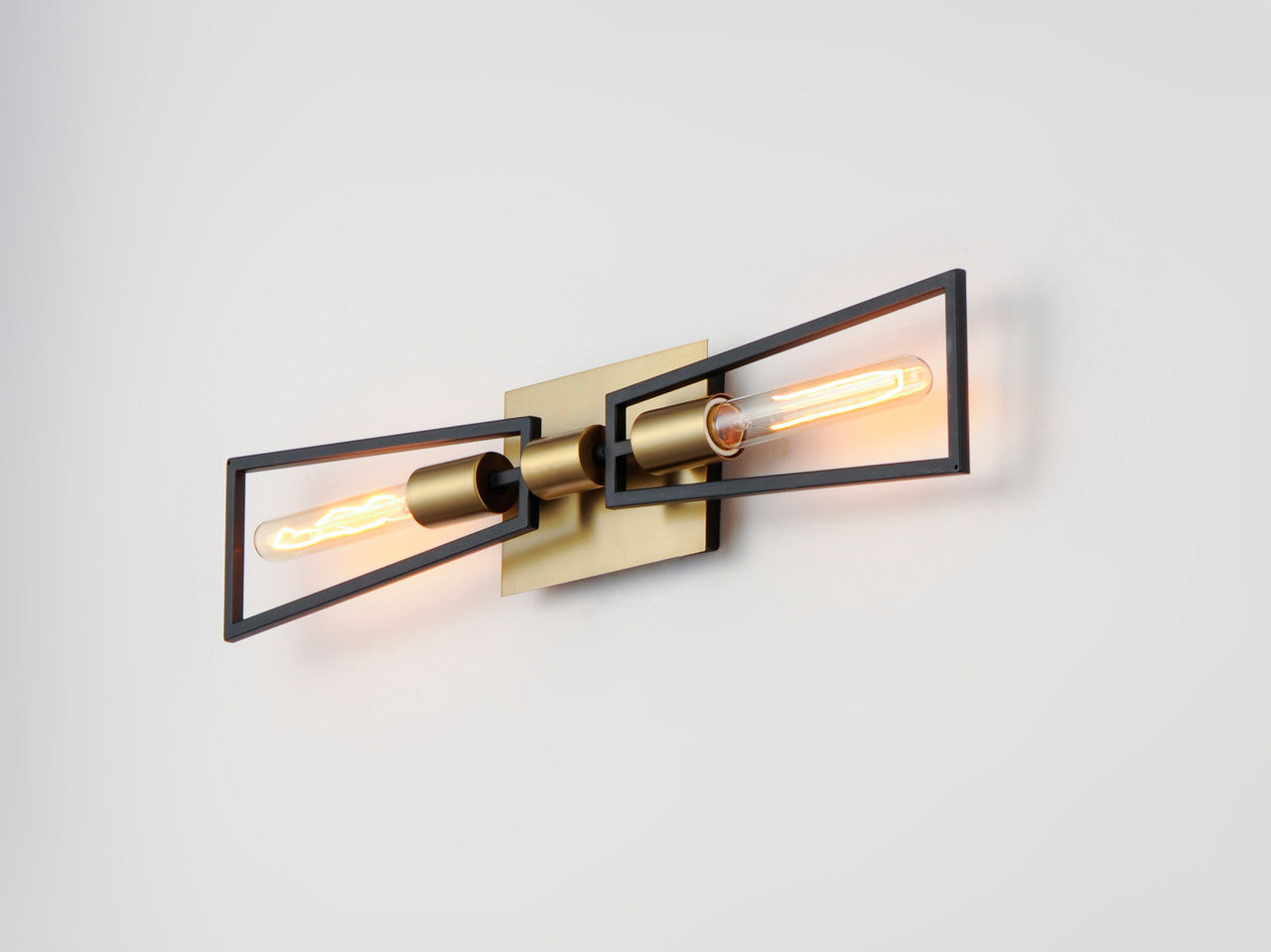 Maxim Wings 2-Light Wall Sconce in Black / Satin Brass 11652BKSBR