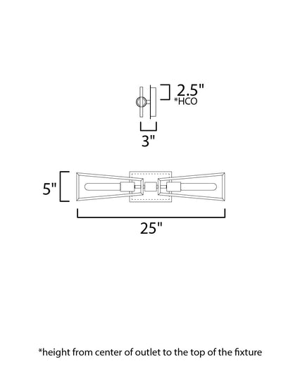 Maxim Wings 2-Light Wall Sconce in Black / Satin Brass 11652BKSBR