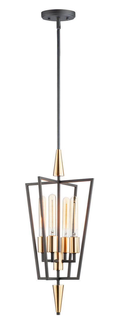 Maxim Wings 4-Light Pendant in Black / Satin Brass 11654BKSBR