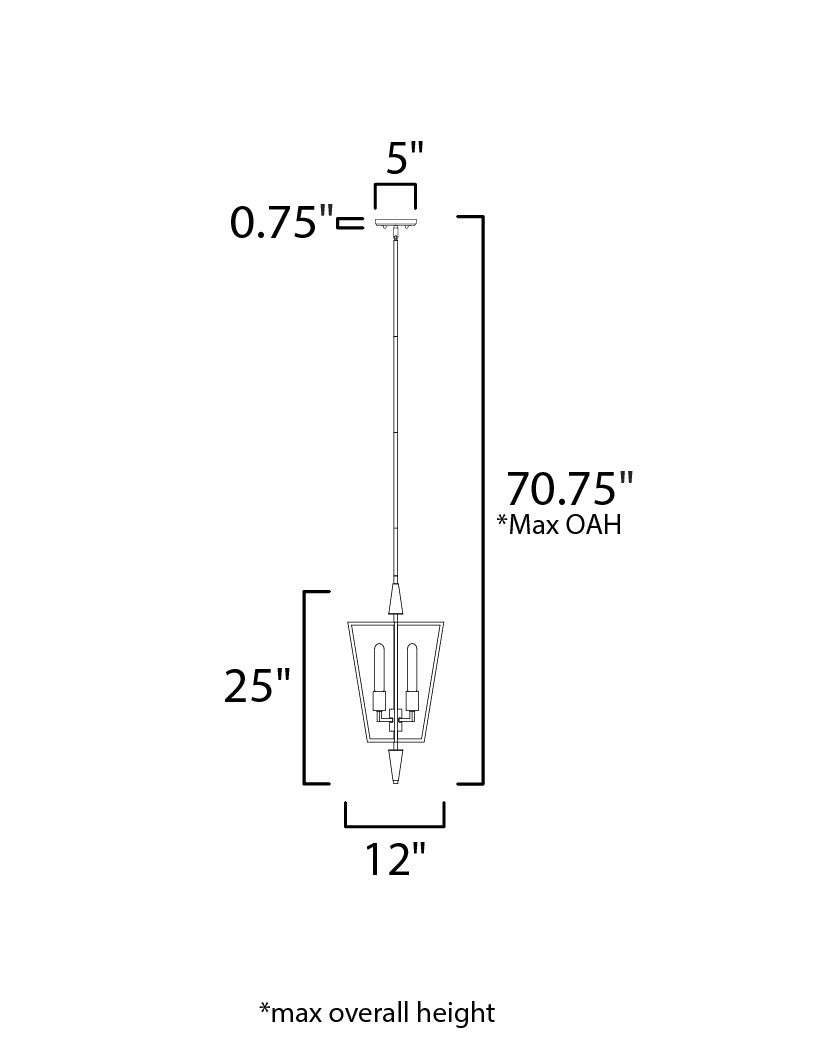 Maxim Wings 4-Light Pendant in Black / Satin Brass 11654BKSBR