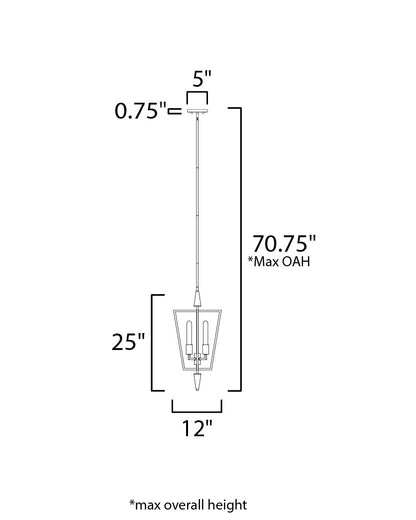 Maxim Wings 4-Light Pendant in Black / Satin Brass 11654BKSBR