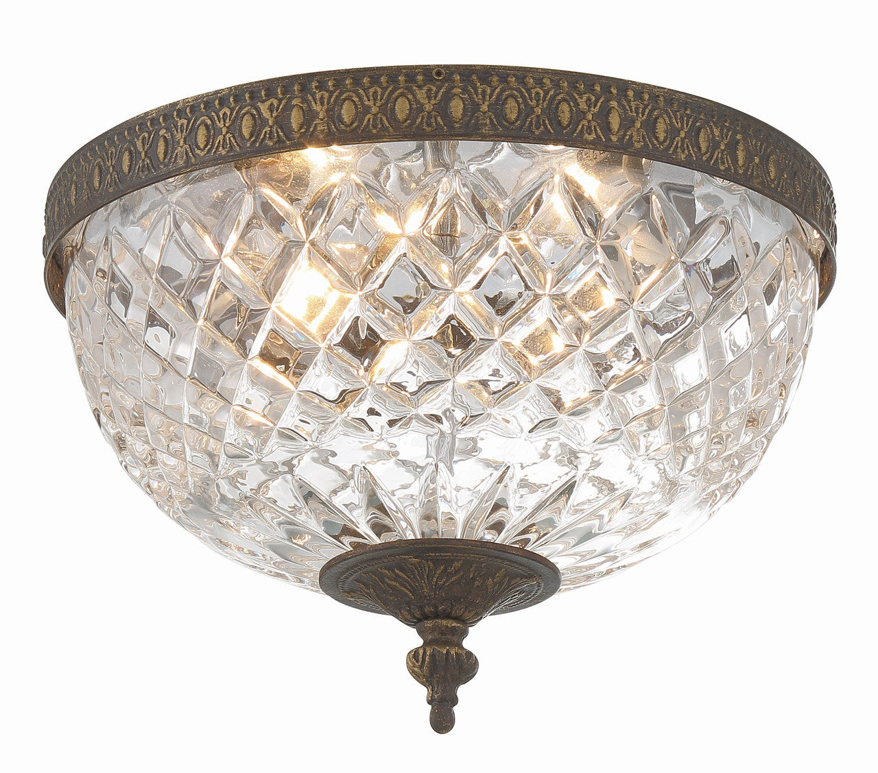 Crystorama Crystorama 2 Light English Bronze Crystal Ceiling Mount 117-10-EB