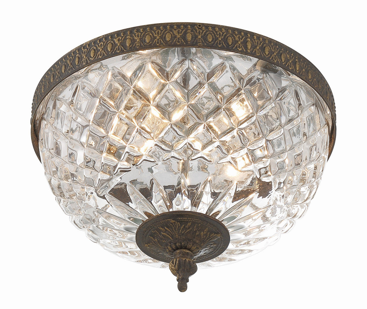 Crystorama Crystorama 2 Light English Bronze Crystal Ceiling Mount 117-10-EB