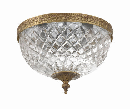 Crystorama Crystorama 2 Light Olde Brass Crystal Ceiling Mount 117-10-OB