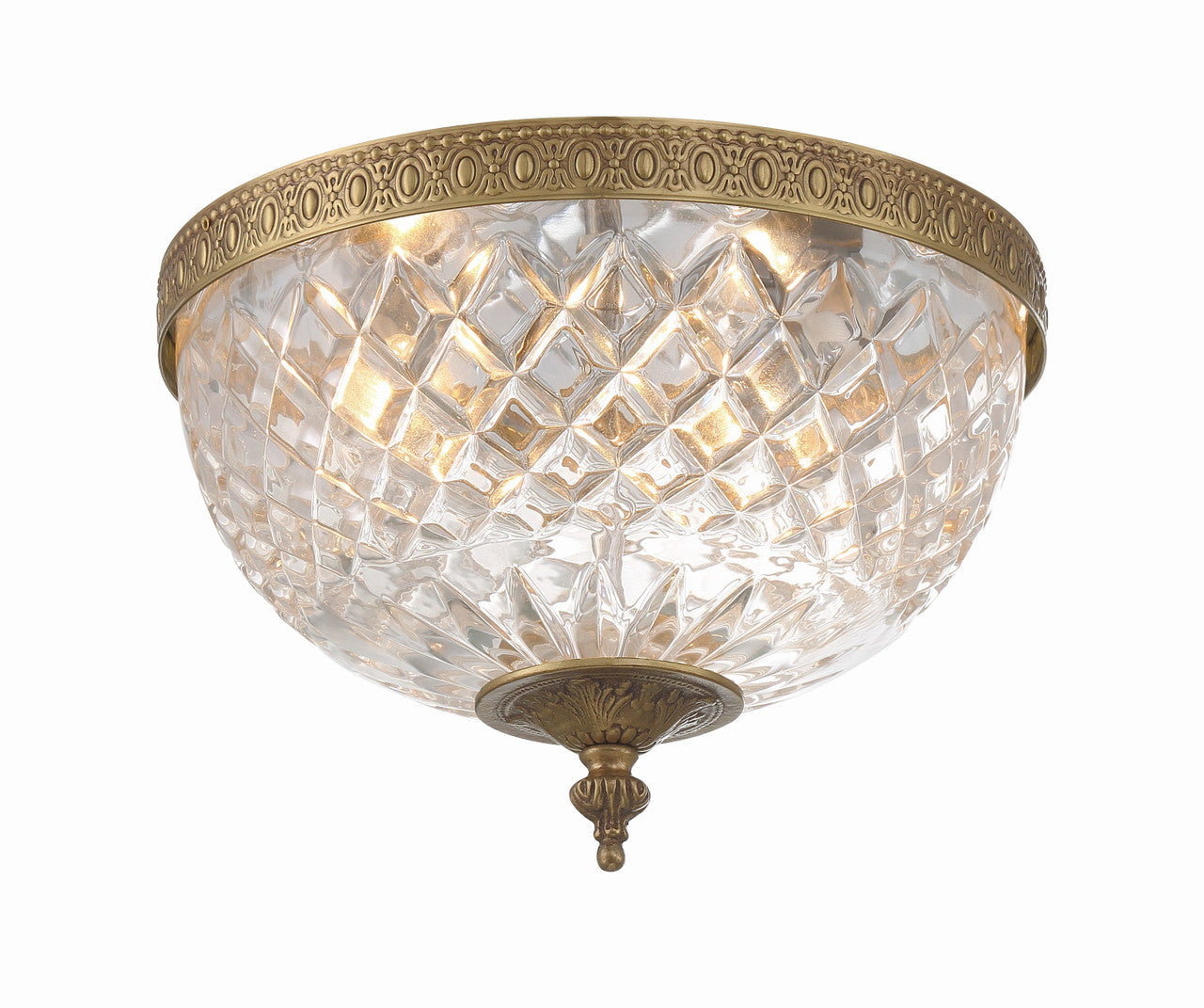 Crystorama Crystorama 2 Light Olde Brass Crystal Ceiling Mount 117-10-OB