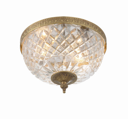 Crystorama Crystorama 2 Light Olde Brass Crystal Ceiling Mount 117-10-OB