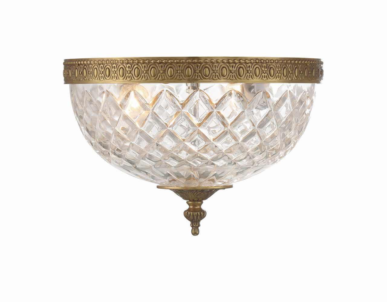 Crystorama Crystorama 2 Light Olde Brass Crystal Ceiling Mount 117-10-OB