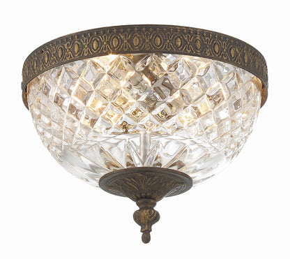 Crystorama Crystorama 2 Light English Bronze Crystal Ceiling Mount 117-8-EB