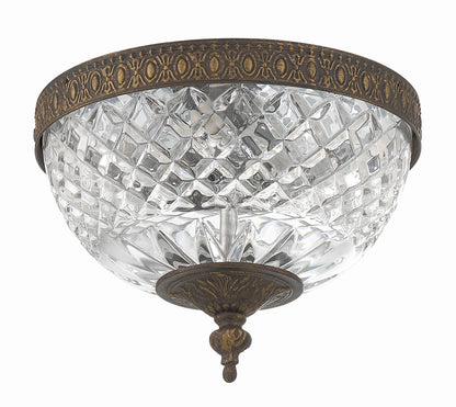 Crystorama Crystorama 2 Light English Bronze Crystal Ceiling Mount 117-8-EB