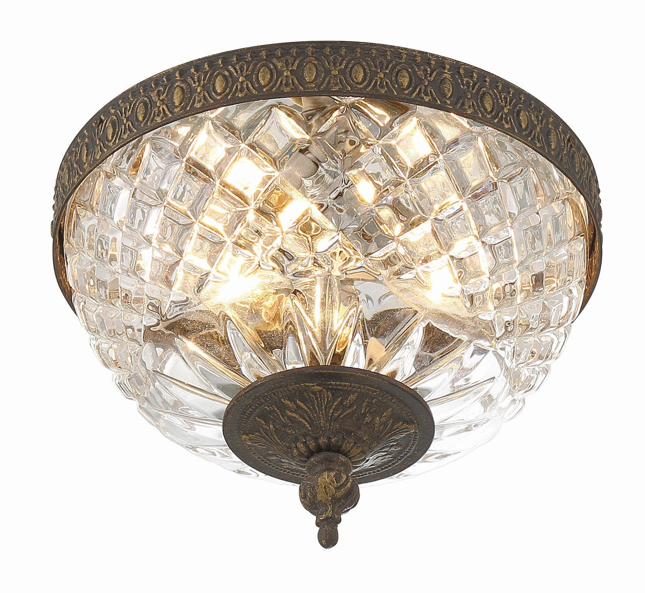 Crystorama Crystorama 2 Light English Bronze Crystal Ceiling Mount 117-8-EB