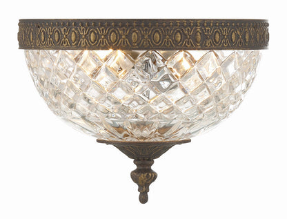 Crystorama Crystorama 2 Light English Bronze Crystal Ceiling Mount 117-8-EB