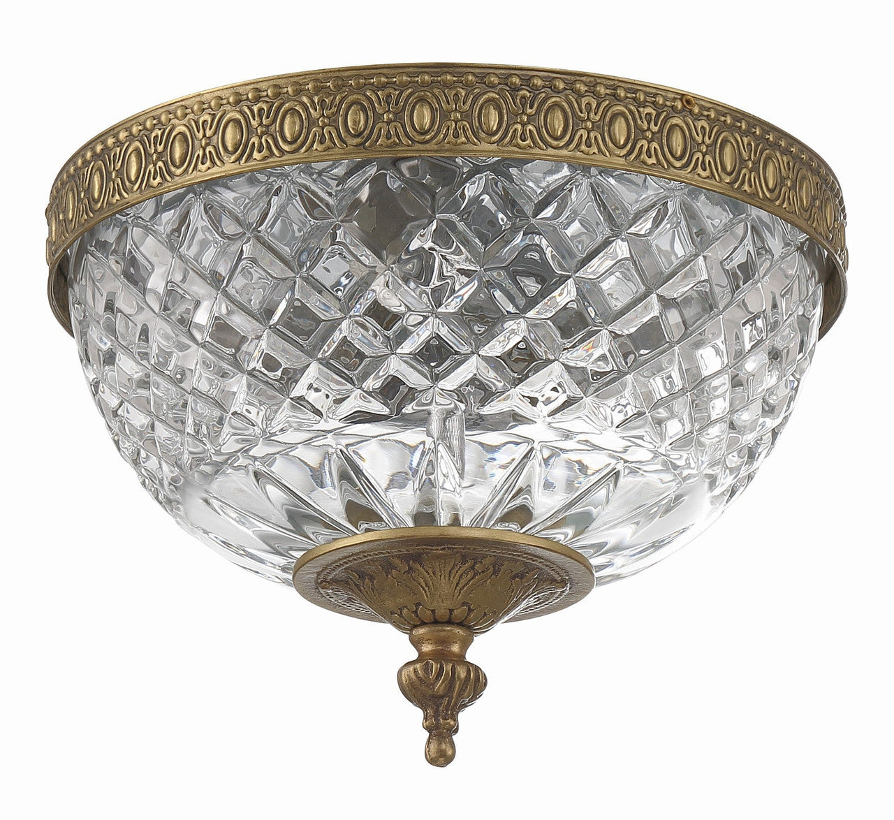 Crystorama Crystorama 2 Light Olde Brass Crystal Ceiling Mount 117-8-OB