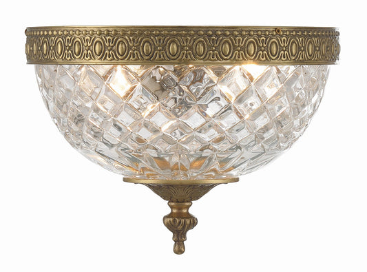 Crystorama Crystorama 2 Light Olde Brass Crystal Ceiling Mount 117-8-OB