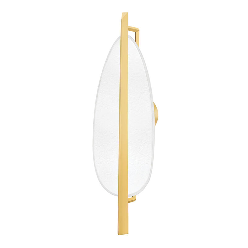 Hudson Valley Lighting Ithaca Wall Sconce in Aged Brass/white Plaster 1170-AGB/WP