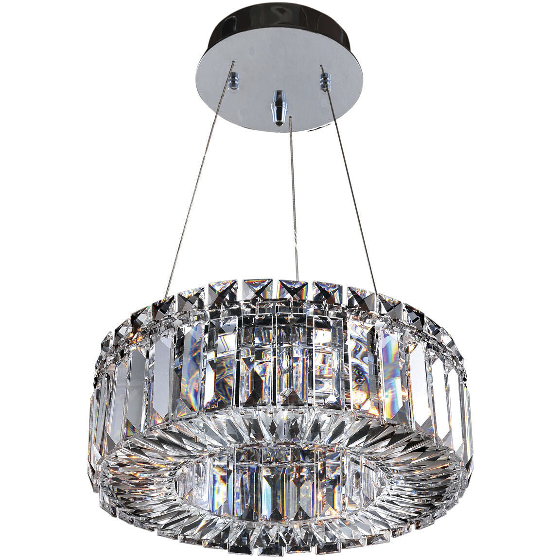 Allegri Crystal Rondelle 12 Inch Pendant in Chrome 11702-010-FR001