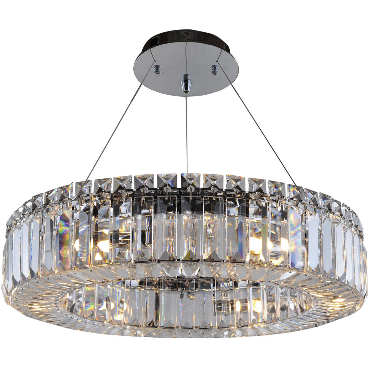 Allegri Crystal Rondelle 18 Inch Pendant in Chrome 11703-010-FR001