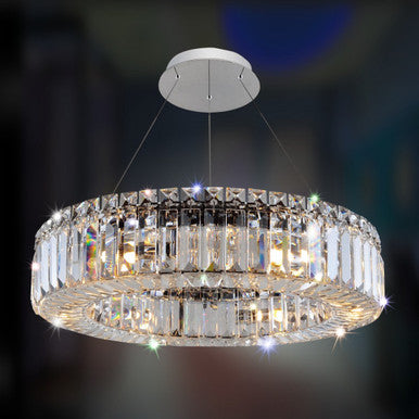 Allegri Crystal Rondelle 18 Inch Pendant in Chrome 11703-010-FR001