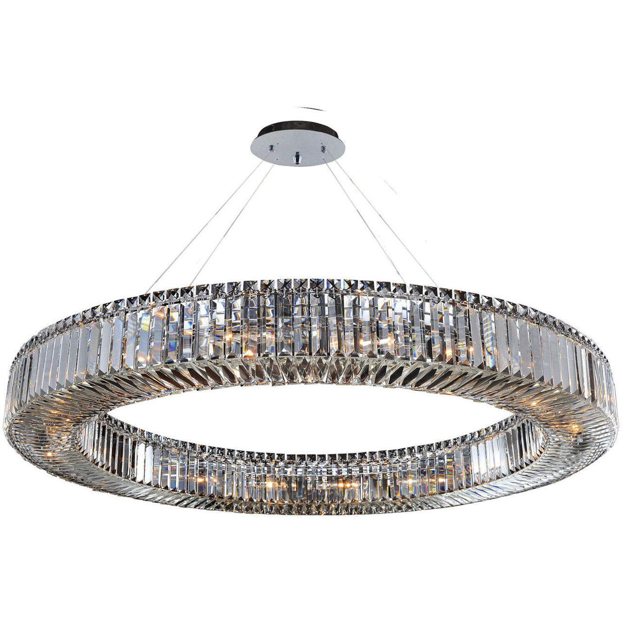 Allegri Crystal Rondelle 47 Inch Pendant in Chrome 11706-010-FR001