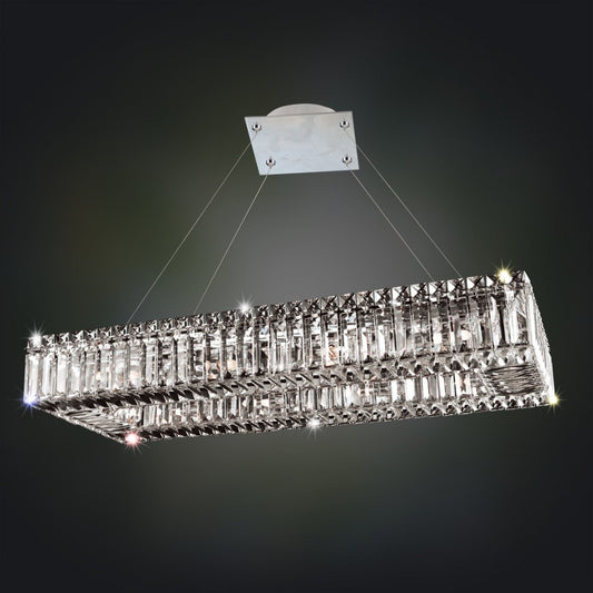 Allegri Crystal Baguette 30 Inch Rectangular Pendant in Chrome 11708-010-FR001