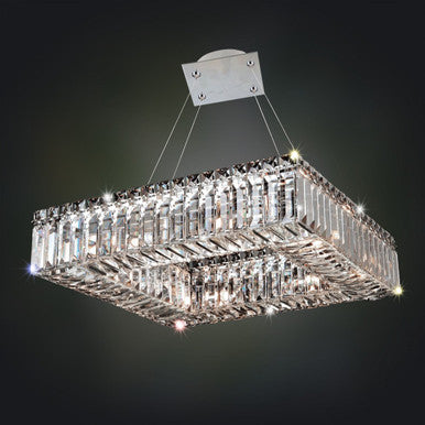 Allegri Crystal Quadro 18 Inch Square Pendant in Chrome 11710-010-FR001