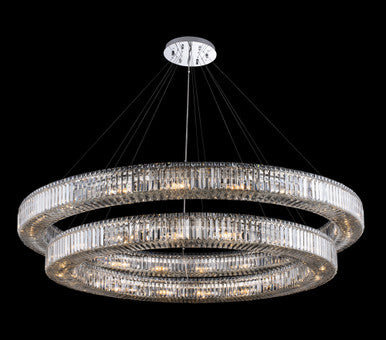 Allegri Crystal Rondelle 2 Tier Pendant (60" + 72") in Polished Chrome 11721-010-FR001