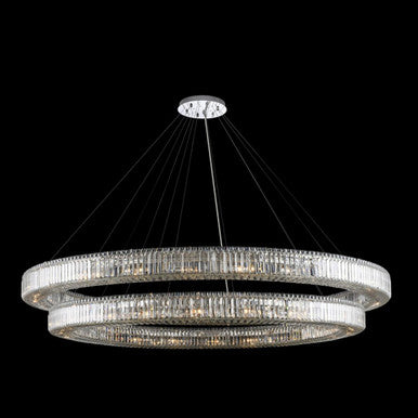 Allegri Crystal Rondelle 2 Tier Pendant (72" + 84") in Polished Chrome 11722-010-FR001