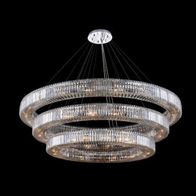 Allegri Crystal Rondelle 3 Tier Pendant (47" + 60" + 72") in Polished Chrome 11723-010-FR001