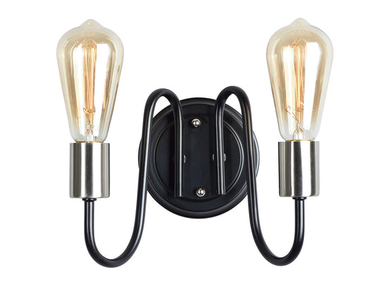 Maxim Haven 2-Light Wall Sconce in Black / Satin Nickel 11739BKSN