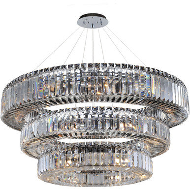 Allegri Crystal Rondelle 47 Inch 3 Tier Pendant in Chrome 11770-010-FR001