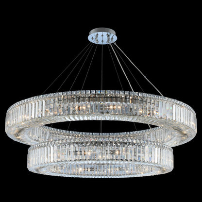 Allegri Crystal Rondelle (36 + 47) Inch 2 Tier Pendant in Chrome 11773-010-FR001