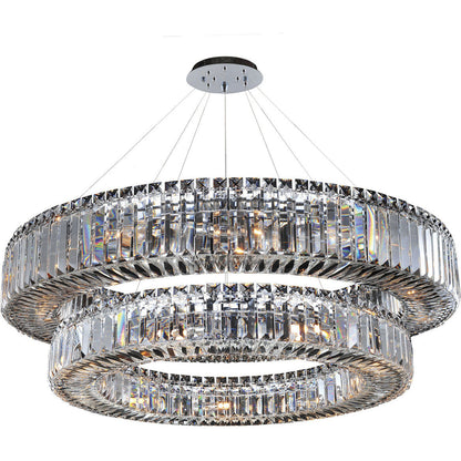 Allegri Crystal Rondelle 36 Inch 2 Tier Pendant in Chrome 11774-010-FR001