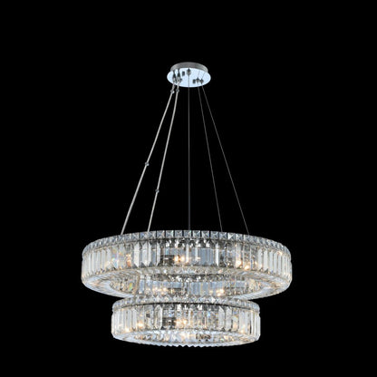 Allegri Crystal Rondelle (18 + 26) Inch 2 Tier Pendant in Chrome 11775-010-FR001