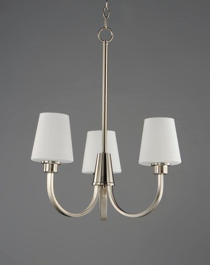 Maxim Shelter 3-Light Chandelier in Satin Nickel 11823SWSN