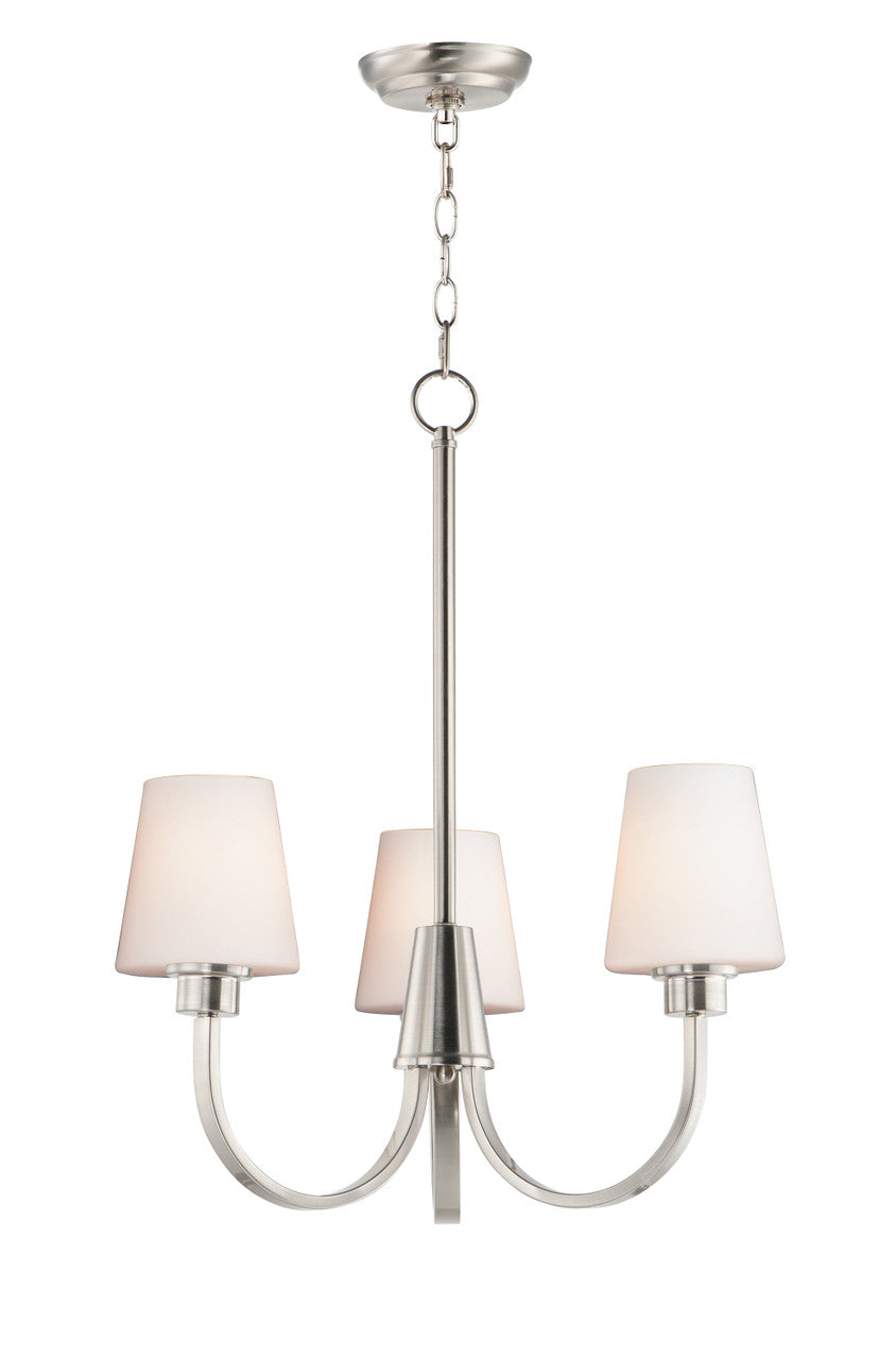 Maxim Shelter 3-Light Chandelier in Satin Nickel 11823SWSN