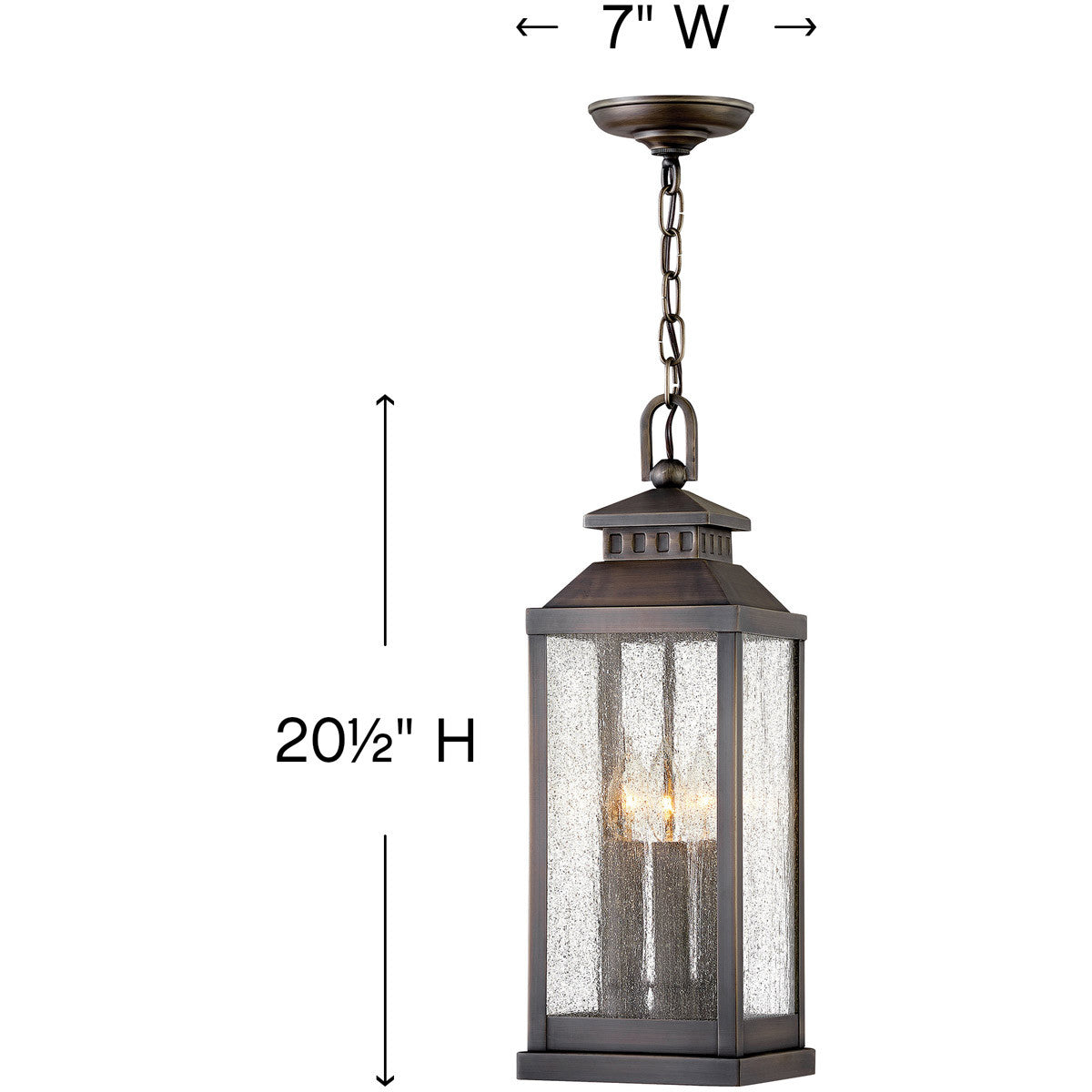 Hinkley Lighting Revere Medium Hanging Lantern Blackened Brass 1182BLB