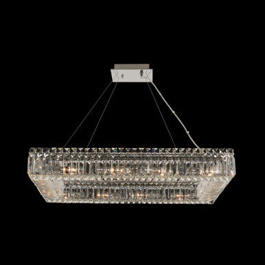 Allegri Crystal Baguette 29 Inch Rectangular Pendant in Chrome 11831-010-FR001