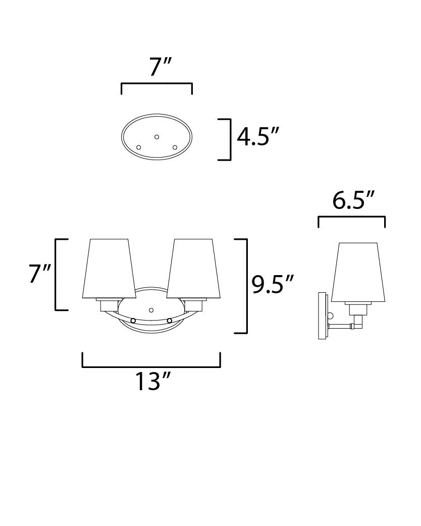 Maxim Shelter 2-Light Bath Vanity in Black 11832SWBK