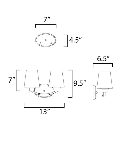 Maxim Shelter 2-Light Bath Vanity in Black 11832SWBK