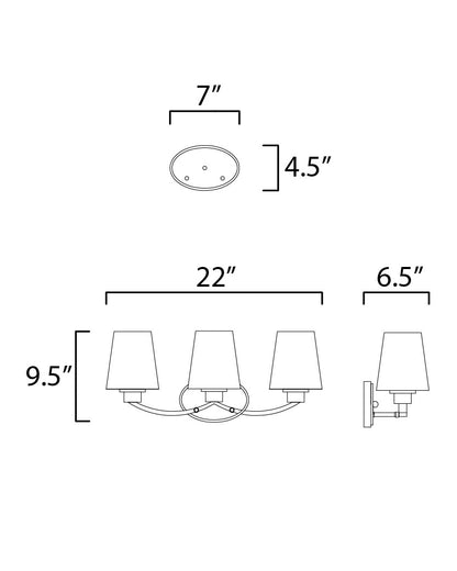 Maxim Shelter 3-Light Bath Vanity in Black 11833SWBK