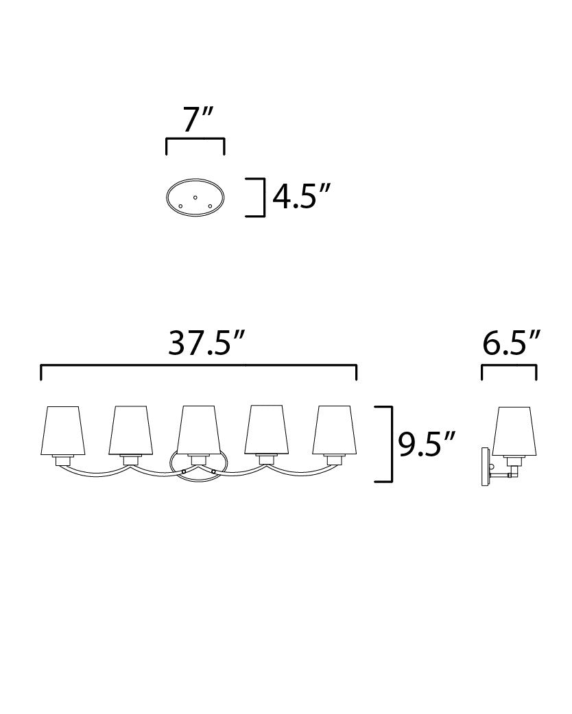 Maxim Shelter 5-Light Bath Vanity in Satin Nickel 11835SWSN