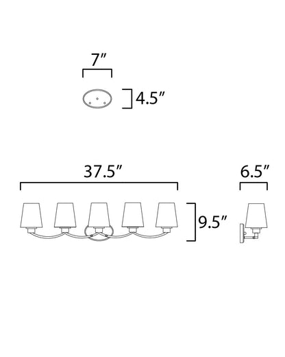 Maxim Shelter 5-Light Bath Vanity in Satin Nickel 11835SWSN