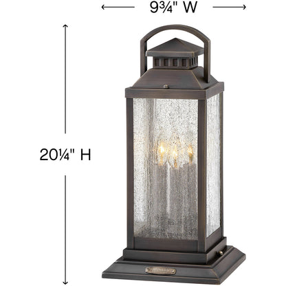 Hinkley Lighting Revere Medium Pier Mount Lantern Blackened Brass 1187BLB