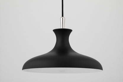 Mitzi 1 Light Pendant in Polished Nickel/Black H421701L-PN/BK