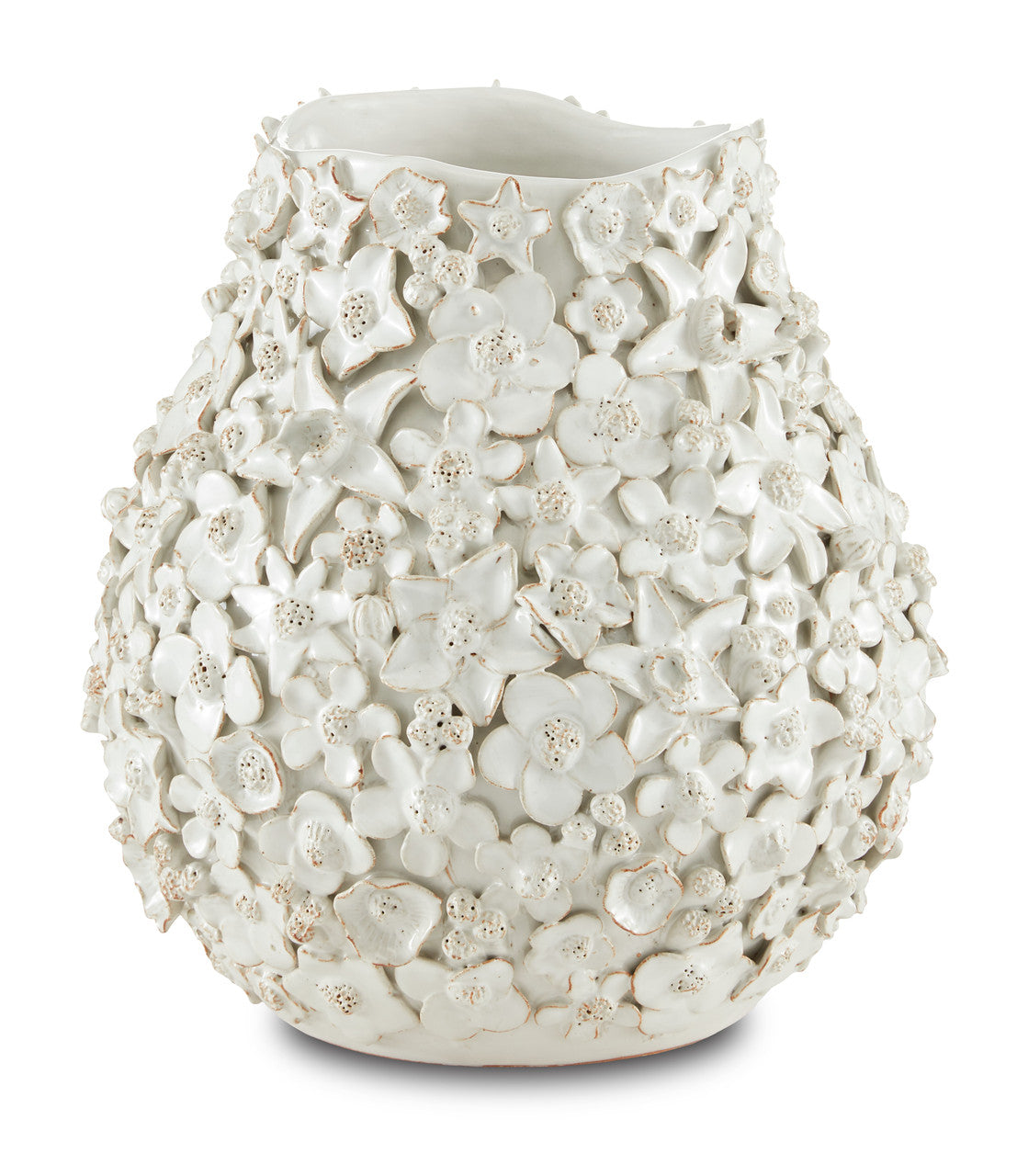 Currey & Co. Jessamine White Vase 1200-0489