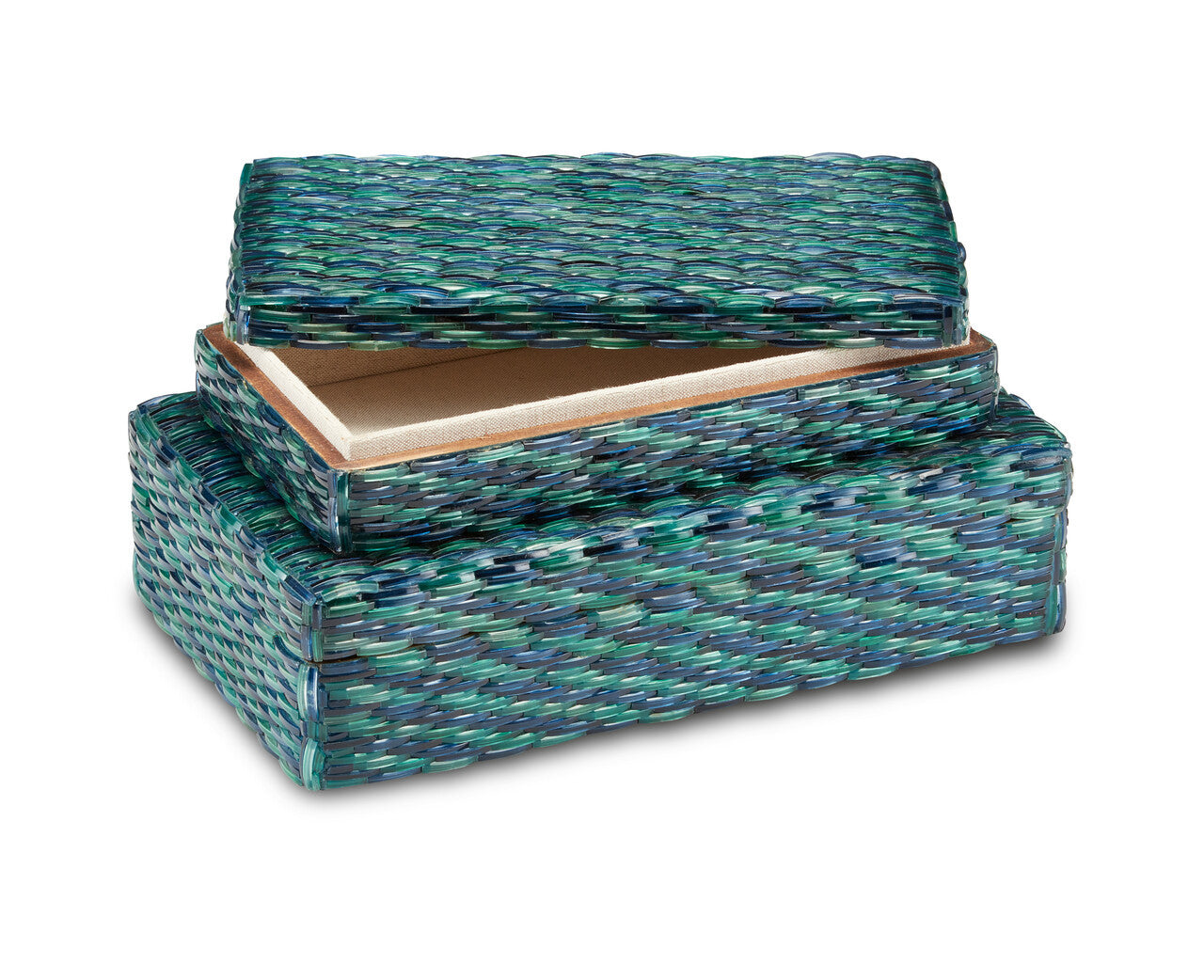 Currey & Co. Glimmer Blue & Green Box Set of 2 1200-0493