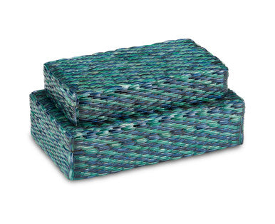 Currey & Co. Glimmer Blue & Green Box Set of 2 1200-0493